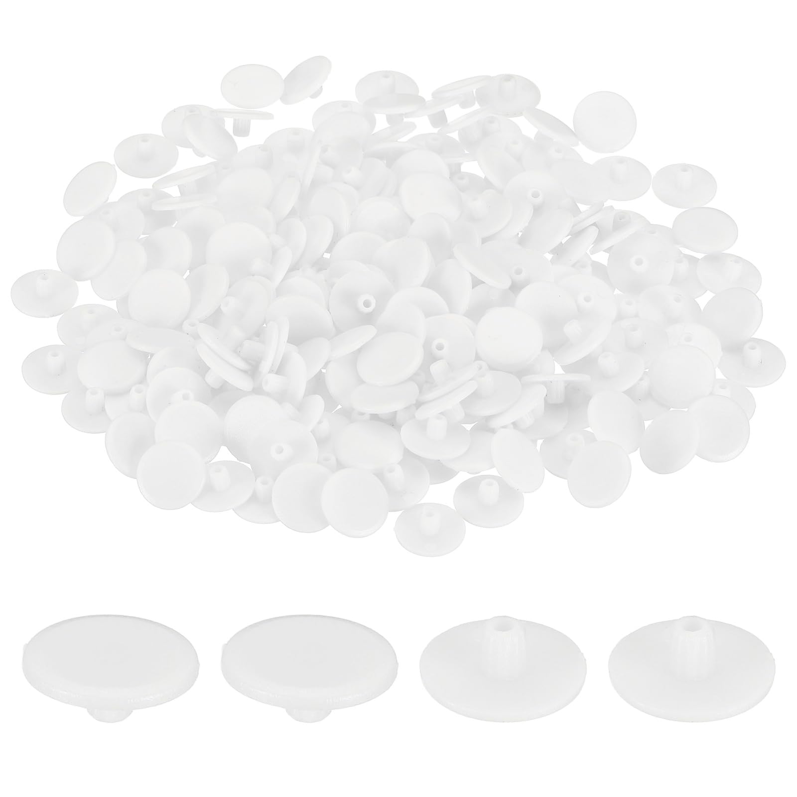 Photo 1 of uxcell Plastic Hole Plugs - 300 Pcs, 3x11mm, White