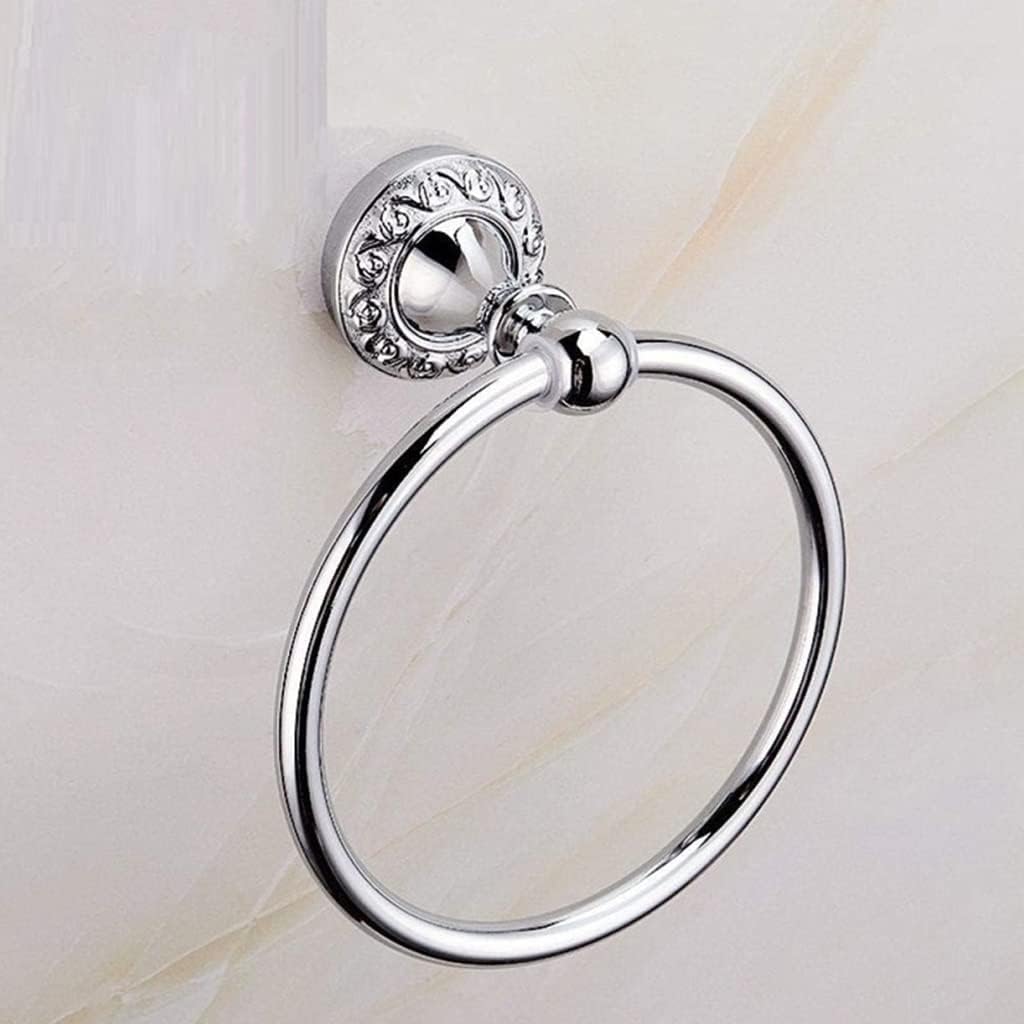 LSLYTQ Stainless Steel Towel Ring, Wall Mounted Round Gold Towel Rack, Hardware Pendant for Home Restroom Hotel Bathroom