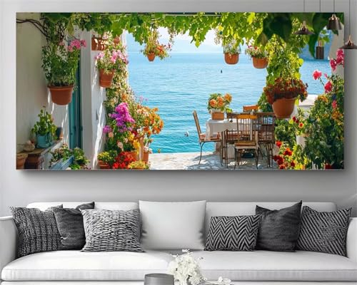 Diamond Painting XXL Plante et Mer 70x140 cm | Kit Complet Broderie Diamant