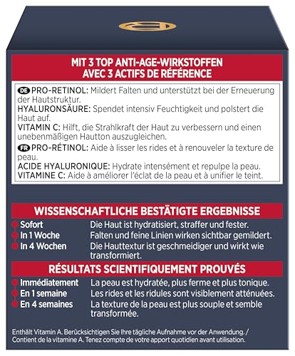 L'Oréal Paris Anti-Aging-Nachtcreme mit Dreifachpower für Frauen: mildert Falten & strafft die Haut, mit Pro-Retinol… – Ansicht 3