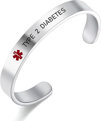 Pulseras de alerta médica personalizadas para hombres y mujeres, personalizable, grabado gratuito, acero inoxidable, pulsera de identificación