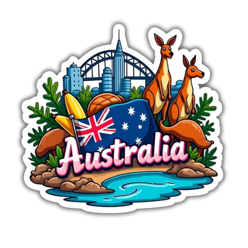 Image of Zesta Wooden Fridge Magnets Set | Refrigerator Decor Magnets for Kitchen | India Souvenir Fridge Magnet Collection | Wooden Magnet for Fridge Door Decoration (Australia)