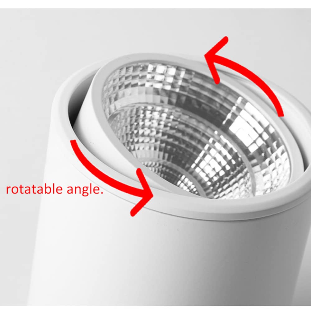 Spot encastré LED 3W-24W pour Chambre à Coucher, éclairage de Plafond intérieur et Cuisine, lumière Chaude 3000K, Spot encastré en saillie, Angle réglable, plafonnier Rond.,