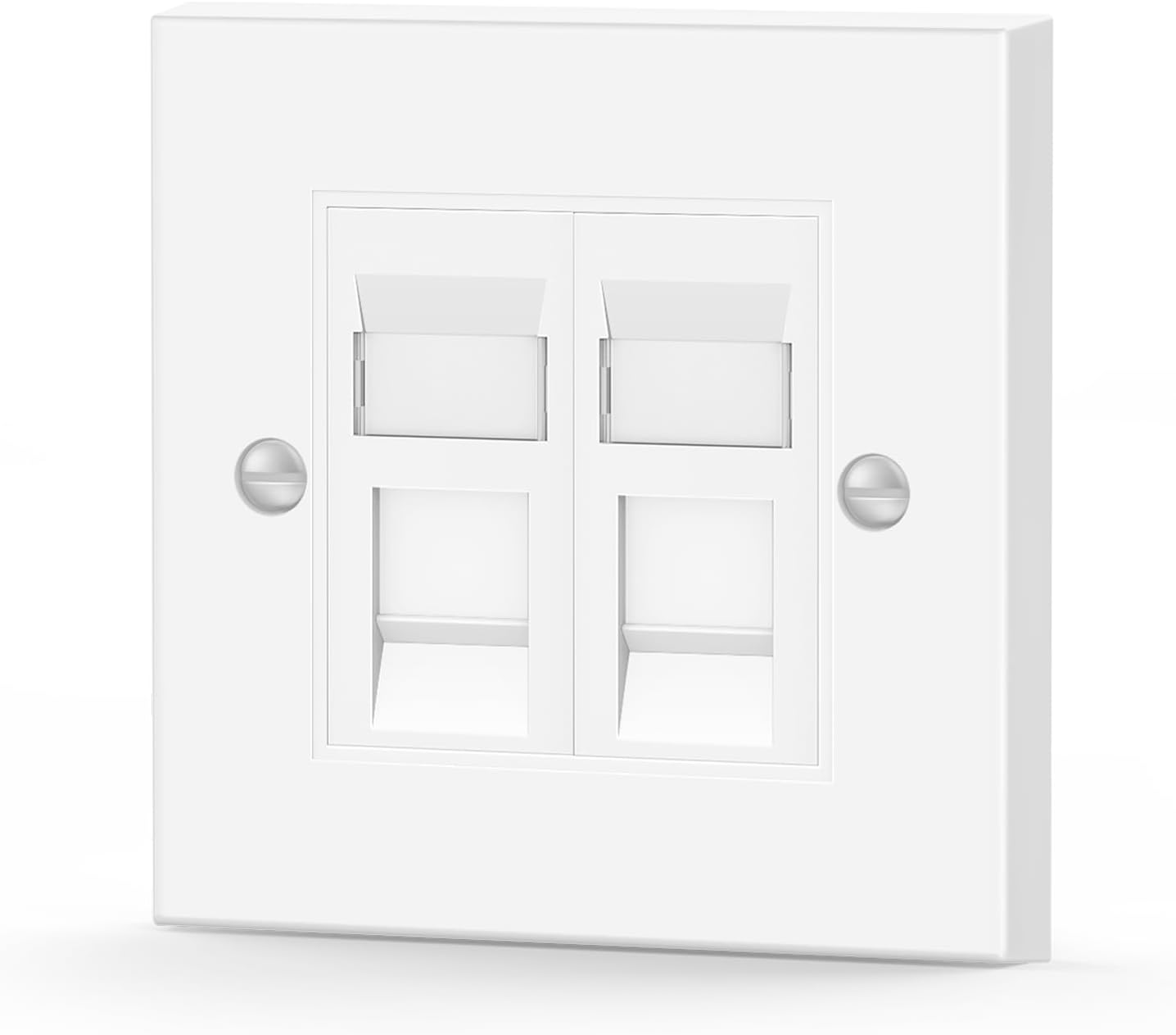 RJ45 Socket Cat6, 2 Port Ethernet Wall Socket Faceplate, 1 Pack