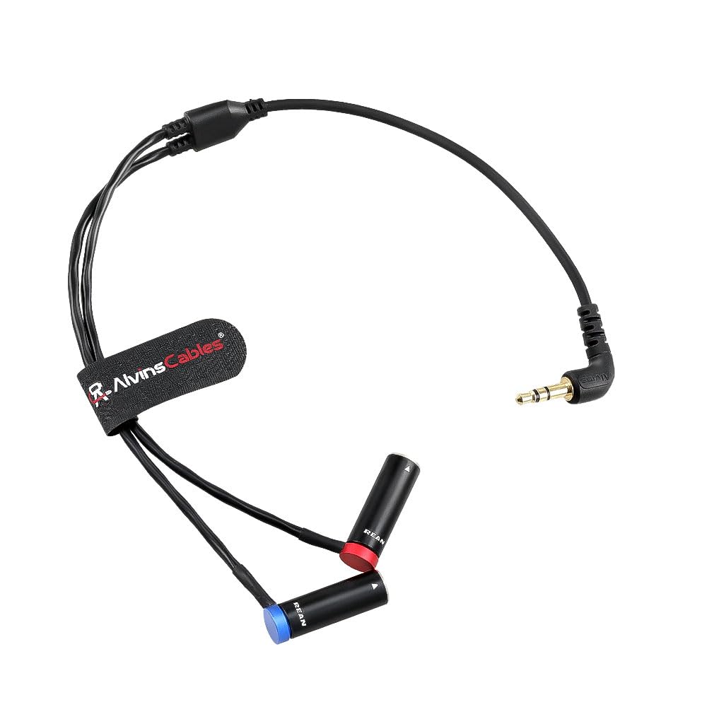 Alvin's Cables 3,5 mm TRS a doppio cavo Splitter Ta3m Y, 1/8 '' TRS a 2 Mini XLR 3 PIN Cavo Audio di rottura maschio per Røde Wireless Go II, per Canon C70, 45 cm | 18 pollici