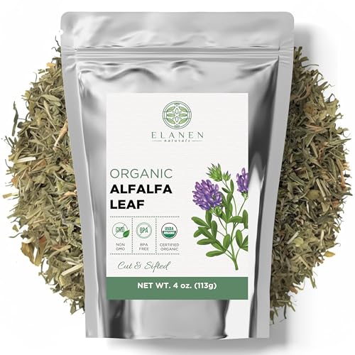 Organic Alfalfa Leaf 4 oz. (113g) USDA Certified Organic Alfalfa Herb Loose Tea Medicago Sativa Cut & Sifted