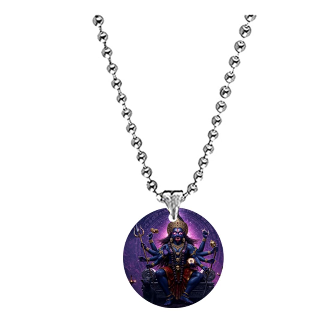Abhiora FashionHindu Lord Kaal Bhairav Rudra Bead Chain Acrylic Pendant for Men Women | Religious Spiritual Symbolic Charm for Gifting and Personal Styling-image-32