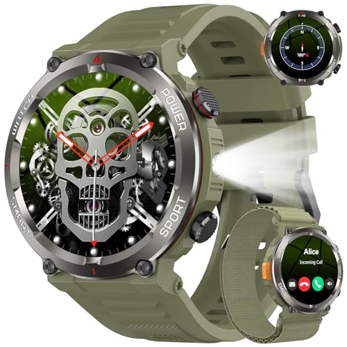 Baolubao Reloj Inteligente Hombre, Smartwatch Hombre con Linterna y Brújula, 1.45