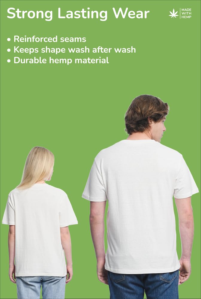 Hundredpercent Camisetas de cáñamo (Pack de 3) – Unisex – Suaves, Transpirables y ecológicas