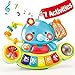 hahaland Juguetes Bebes 6-12 Meses 7-en-1 Musical Juguetes Niños 1 año Juguete Piano de Actividades con Sonidos y Luces Regalo Juguete de Aprendizaje para Bebé 6+ Meses 1 2 años