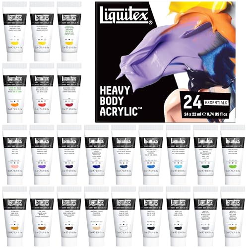 Liquitex Professional Heavy Body Acrylic Paint, 24 x 22ml (0.74-oz) Essentials Set