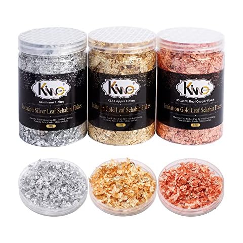 Gold Foil Flakes for Resin, 30g Gold Leaf Flakes for Nail Art, Painting, Crafts, Slime and Resin Jewelry Making (10g / Bottle) Cover