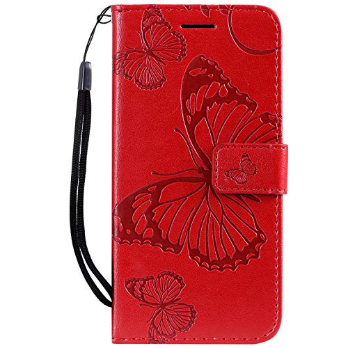 SMYTU Custodia Samsung Galaxy A40 Case, Rosso Flip...