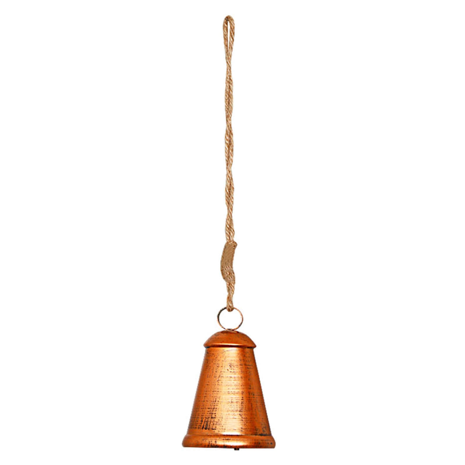 HZBB Decorative Bells Metal Cowbells Christmas Decoration Wreaths Bells on Rope Vintage with Rope