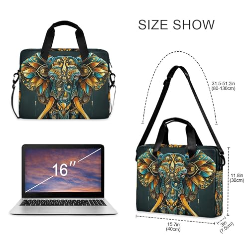 Maletín Bandolera para Laptop con Mandala Elefante Indian 15.7 in miniatura 4
