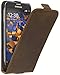 Produktbild mumbi Echt Leder Flip Case kompatibel mit Samsung Galaxy S5 / S5 Neo Hülle Leder Tasche Case Wallet, braun