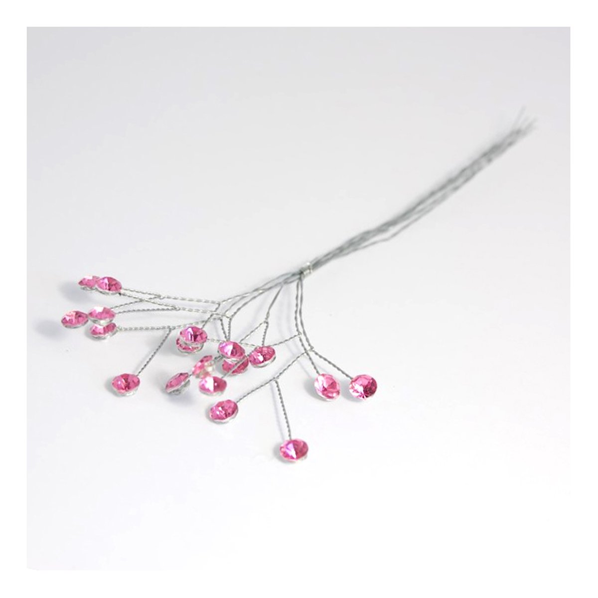 Bridal & Occasions - Bulk Pink S&W Bridal B1743pk | Branch | Diamante | 6Mm | 3 Stem | Pack Of 6 |