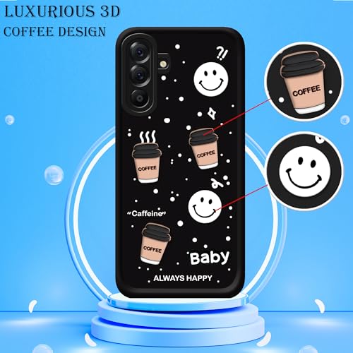 Image of amazon basics Back Case Cover Compatible for Samsung Galaxy M36 5G | Cute Fun Cartoon 3D Ball | Coffee Silicone Case | Camera Protection | Body Protection | Shock Proof | Color Black
