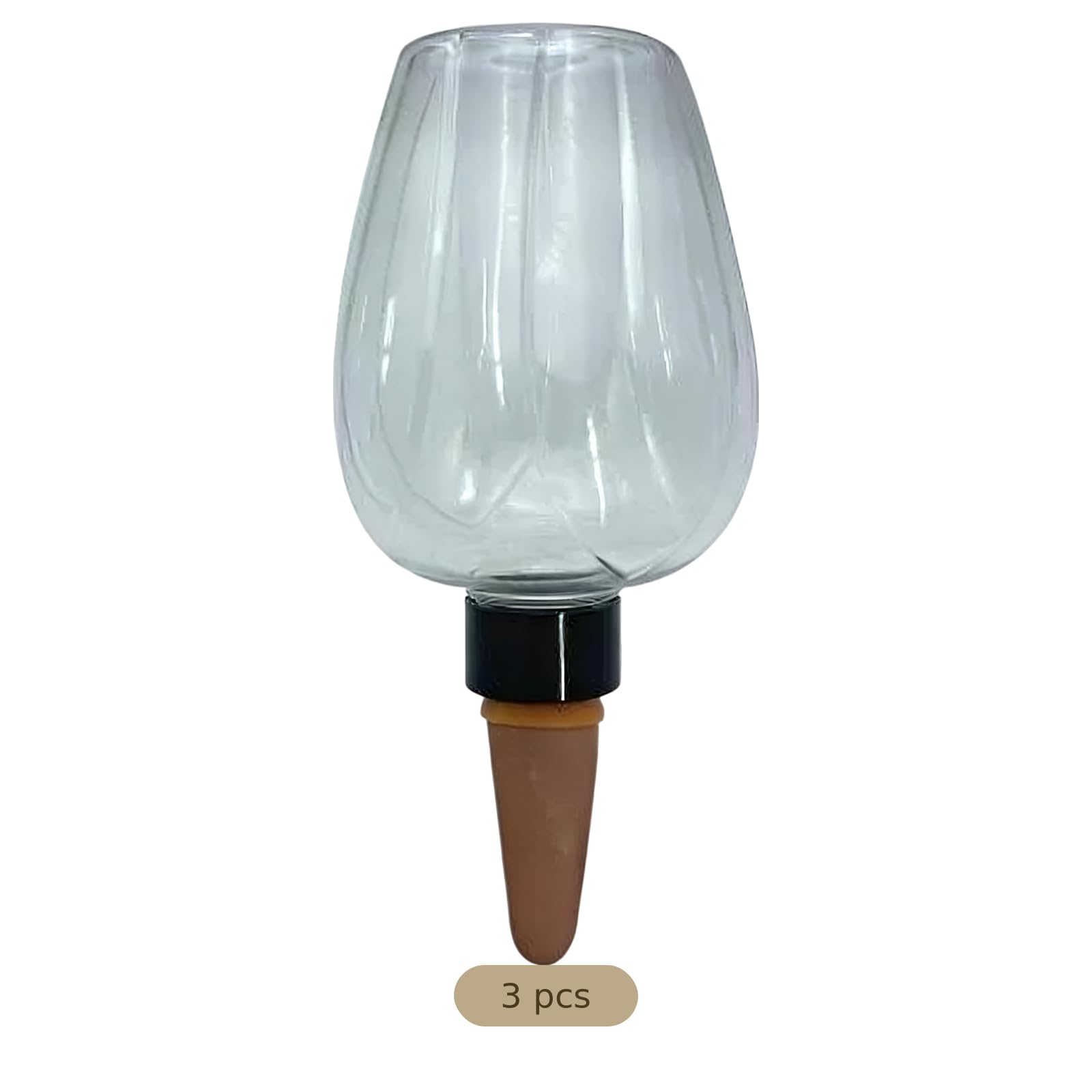 3 Stk. Pflanzen-Selbstbewässerungskugeln, 11,83 oz / 350 ml transparente Rosé-Kugeln, automatische Bewässerungsgeräte mit langsam abgebender Keramikspitze, leicht für Blumentöpfe im Innenbereich