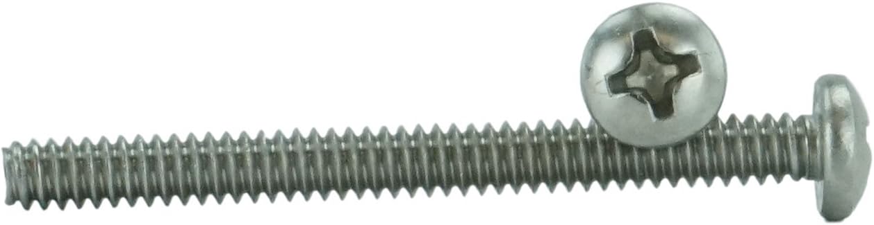 Stainless 6-32 x 3 (1/4" to 3" Lengths Available) Pan Head Machine Screws, Full Thread, Phillips Drive, Stainless Steel 18-8, Machine Thread (100 pcs, 6-32 x 3)