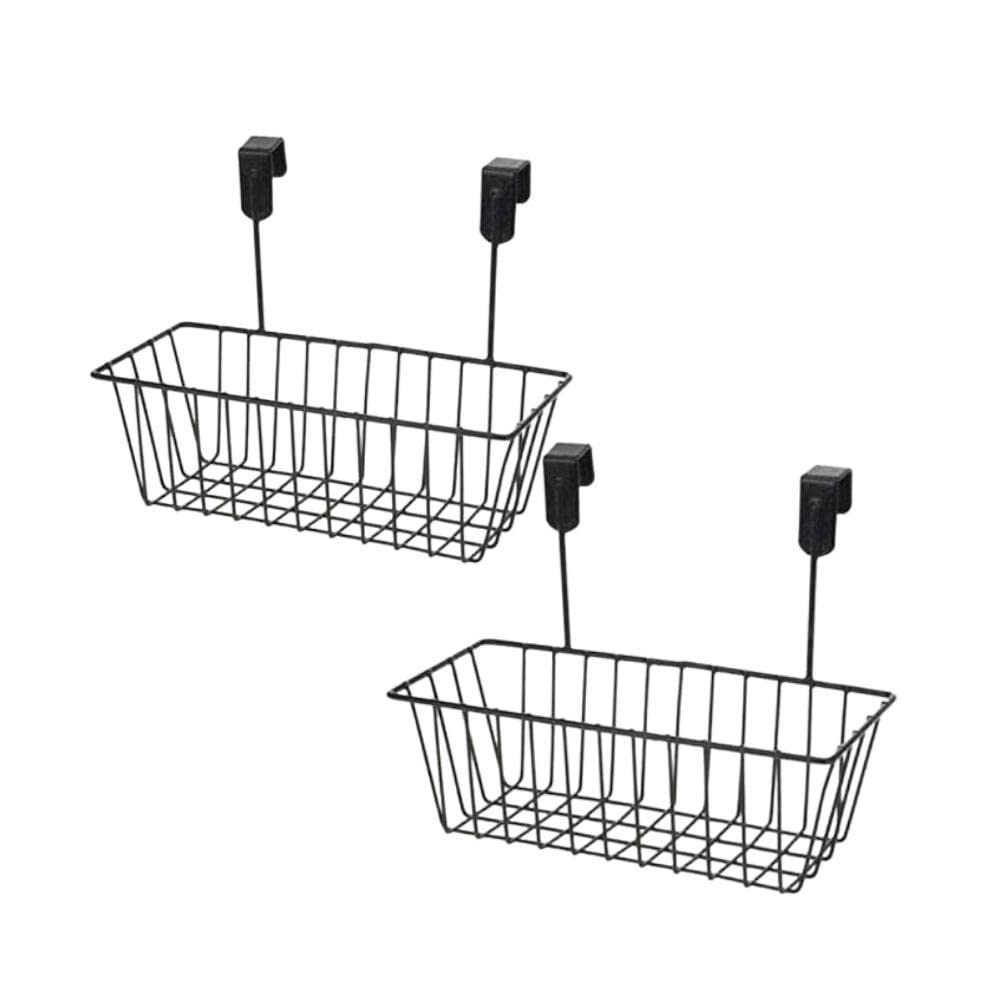 Go Hooked Metal Wire Multipurpose Over Door Basket Hanging Cabinet Storage Organizer Bin for Kitchen Pantry Bathroom Black Space Saving Durable Heavy Duty Compact and Durable Set of 2 (B09ZXRQL7B) Amazon Price History, Amazon Price Tracker