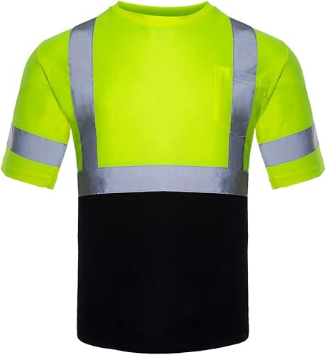 Miniatura 2 de VENDACE Camisas de seguridad para hombre, paquete de 3 camisetas reflectantes de alta visibilidad de manga corta para trabajo de construcción