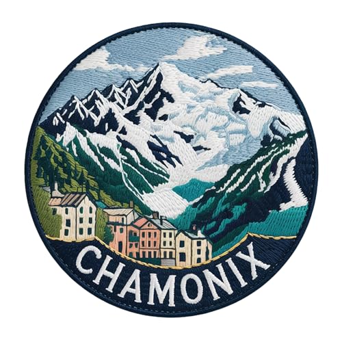Chamonix Patch Mont Blanc Embroidered Iron-on/Sew-on Badge (3 Inch) Travel French Alps Souvenir Europe Vacation Gift Patches