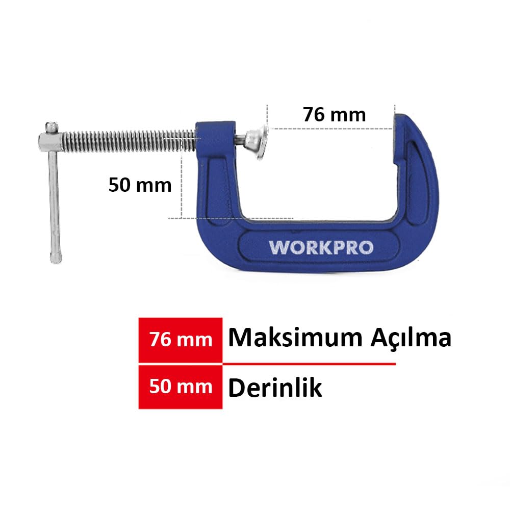 WorkPro WP232018 75 mm G Tipi İşkence