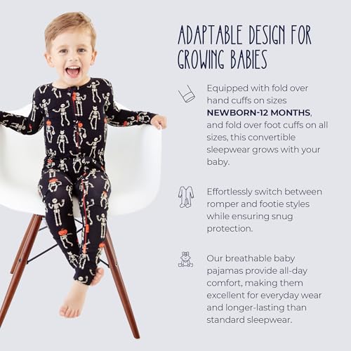 Convertible Footie Pajamas | Two-Way Zipper for Easy Diaper Changes | Tagless Pajamas | Soft, Durable Sleepwear3