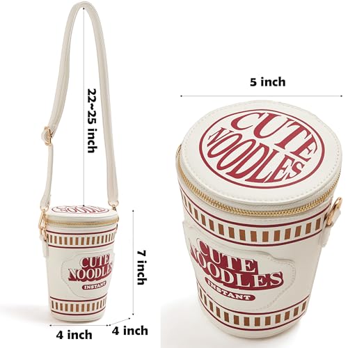 Cute Noodles Instant Cup Shape Crossbody Bag for Women, Novelty Purse with Adjustable Strap Fun Handbag4
