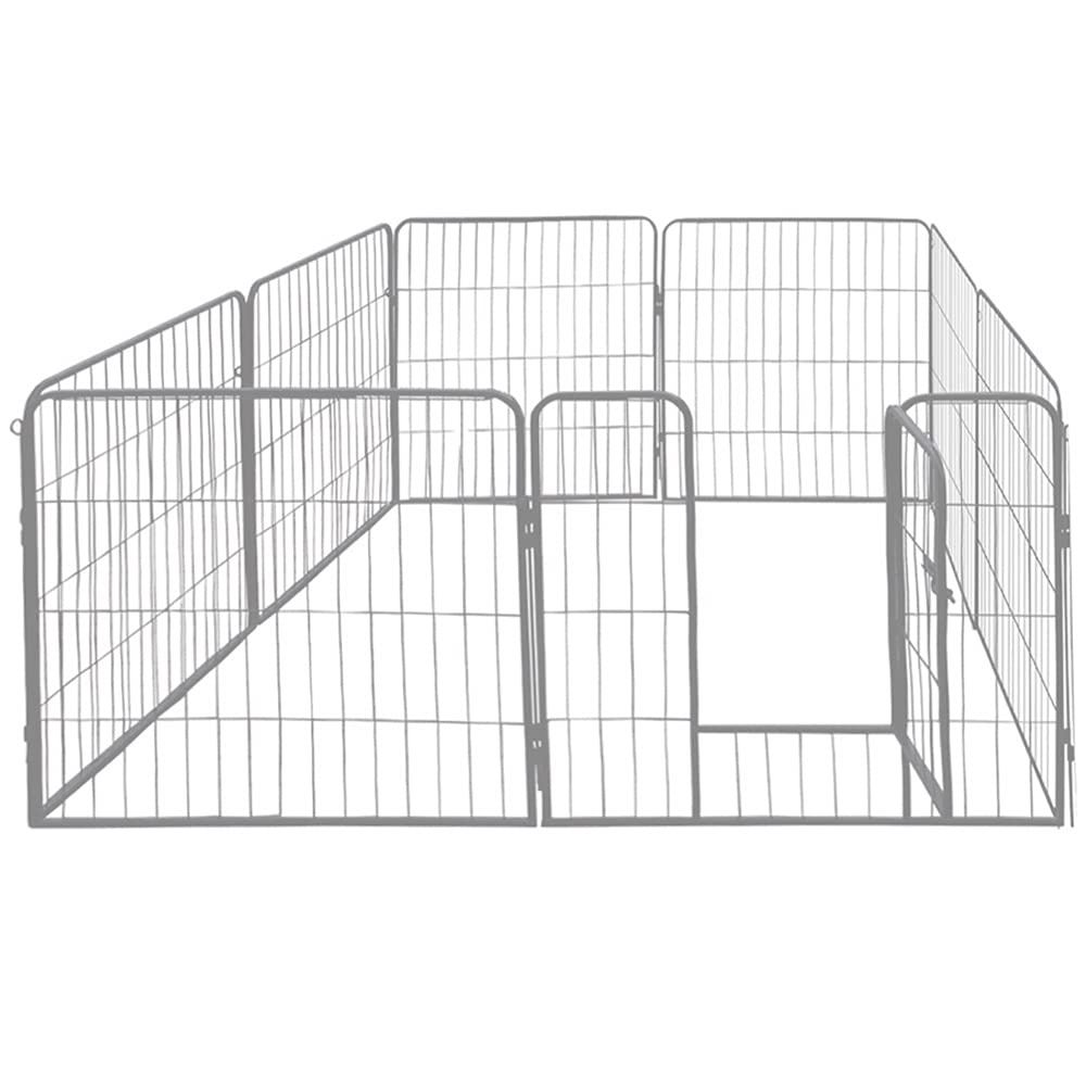 Petigi Welpenauslauf, Freilaufgehege aus pulverbeschichtetem Stahl, zusammenklappbar, Maschenweite 47 mm, inklusive Befestigung zur Verwendung im Garten, Größe (B x H):80 x 60 cm (8X)