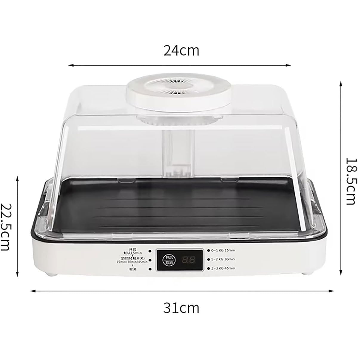 Vassoio elettrico per scongelare gli alimenti con display LCD a tempo regolabile, piastra di sbrinamento veloce in lega di alluminio per carne, bistecca, frutti di mare, pancetta, capacità 3 l