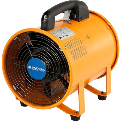 Ventilador de ventilación portátil Global Industrial, 8" de diámetro para espacios confinados, ventilador soplante de 2 velocidades, 570 CFM, 1/8 HP, cable de alimentación GFCI de 10 pies, 120 V, 12" L x 9" A x 12" H miniatura 3