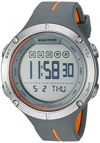 Armitron Sport Men's 40/8456OGY Digital Chronograph Grey and Orange Resin Strap Watch