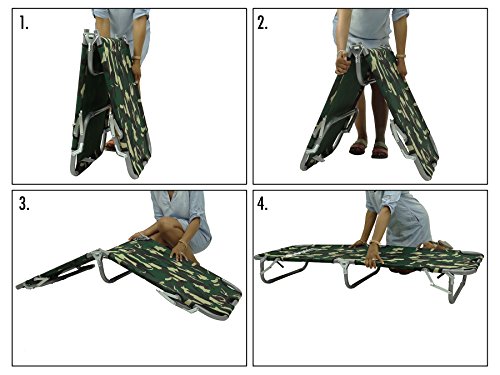 GigaTent Kids Junior Cot Portable Folding Travel Bed - Camping Outdoor Hiking RV or School Child Daycare - 60" Long - Includes Travel Bag - Camouflage