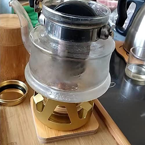 Porssaut Mini Spirit Burner Portable Copper Alcohol Stove Camping Stoves Aluminium Alloy Brass furnace Mini Ultralight with Sealed Cap Fire Extinguish Lid for BBQ Picnic Cooking - Image 2