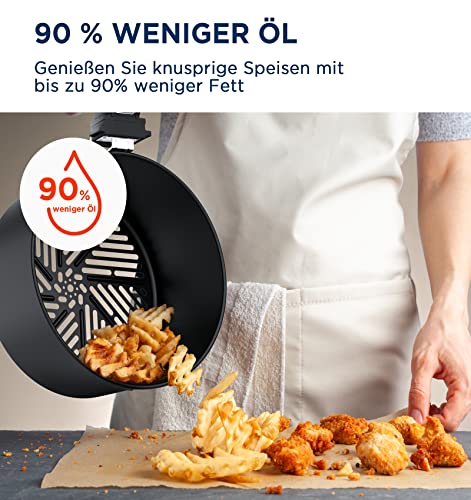Midea MF-CN40C2 Heißluftfritteuse 4L, Ölfreie Airfryer 1500W, 8 Vorprogrammierte Kochmodi, 35-200℃, Backen, Braten, Grillen, Auftauen, Schüttelalarm, 60-Minuten Timer, 41 Rezepten, Spülmaschinenfest – Bild 4
