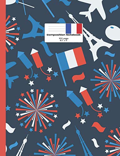 Composition Notebook College Ruled 8,5'' x 11'': French Flag composition notebook, diary
