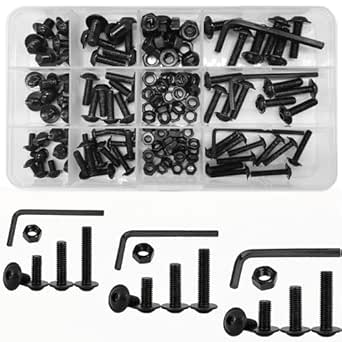 VIGRUE 535 stuks M3, M4, M5, M6, zeskantschroeven, roestvrij staal, A2 schroeven, set met moeren, sluitringen, DIN933, bouten met volledige VIGRUE 535 stuks M3, M4, M5, M6, zeskantschroeven, roestvrij staal, A2 schroeven, set met moeren, sluitringen, DIN933, bouten met volledige