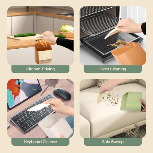 SAYAPE Kleines Besen- und Kehrschaufel-Set, Mini-Handbesen, Mehrzweck-Mülleimer zum Aufhängen, weiche Borsten, Besen mit Kehrschaufel, Kombi-Set für die Reinigung von Zuhause, Küche, Desktops, – Bild 6