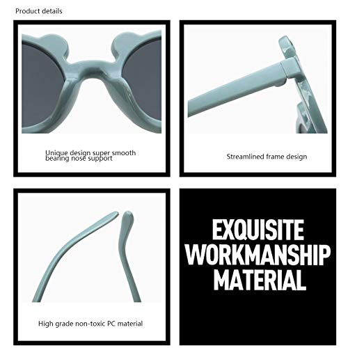 Muineobuka Children Sunglasses Girls Boys Round Frame Sunglasses Kids Cute Bear Shaped Sunglasses Beach Holiday (Brown, One Size) #TOP4