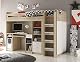 Hochbett Bega mit Kleiderschrank und Schreibtisch für Kinder