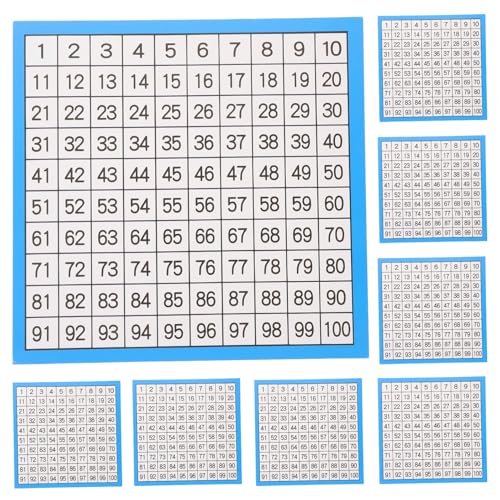 EXQUIMEUBLE 10枚 学百板 からまでの連続数字表示 両面ラミネート加工 学習用算数チャート 幼児 小学生向け 教室 家学習適用 使いやすい書き込み