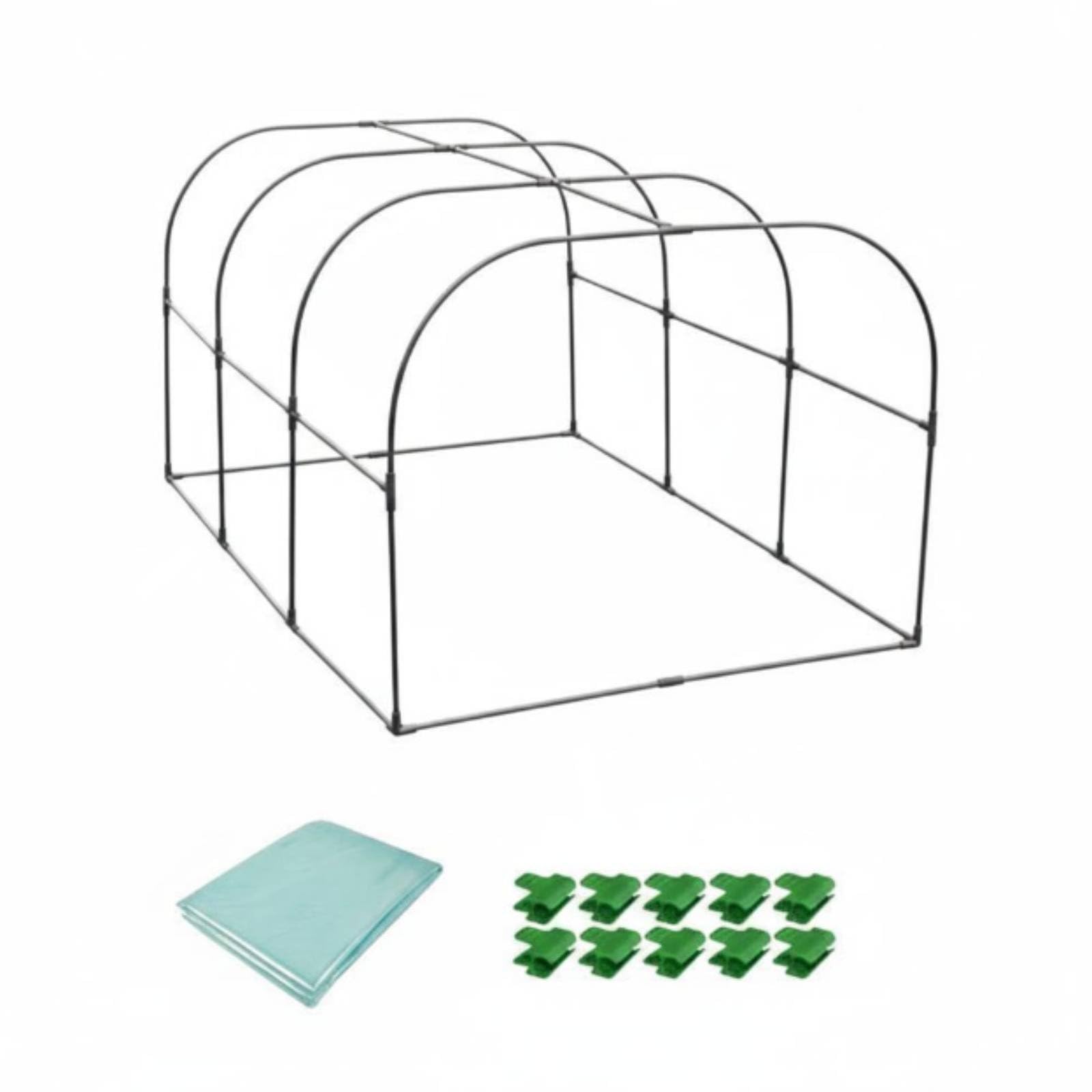 Copertura Serre Tunnel per Coltivazione Riparo Invernale Materiale Polietilene Telaio in Acciaio Accessori Pratici Adatta a Patio Orto Balcone Cortile Esterno , 150-100-80cm