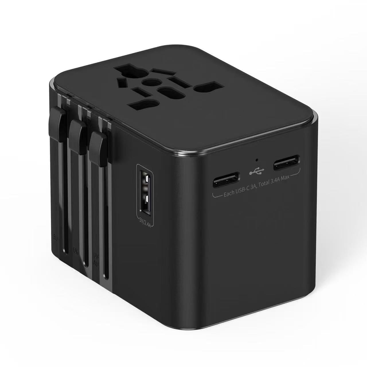 2025 Neueste Reiseadapter Weltweit, Universal Reisestecker mit 2USB A und 2 USB C,Internationaler Stecker Traval Adapter für Deutschland USA England Australien Japan,Travel Essentials