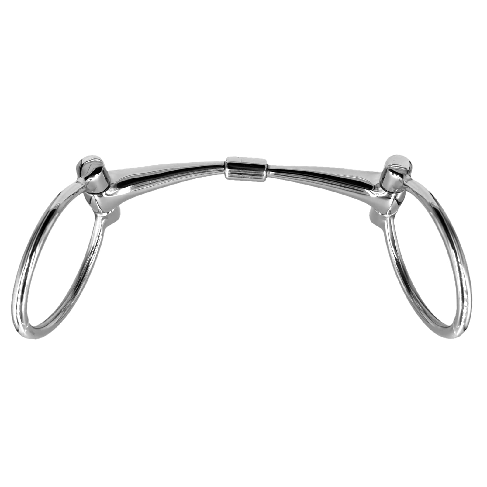 ES0244 D-Trense Doppelt Gebrochen mit Mittelzylinder Edelstahl 14mm, 13.5cm