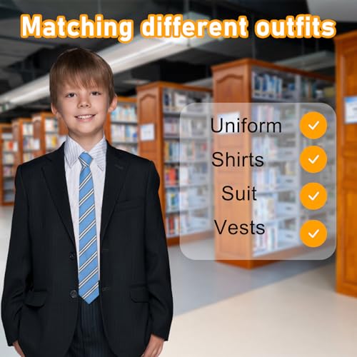 Boys Tie, Black/Red Ties for Boys Solid Color Kids Ties Boy's Self Necktie 10-16 Years3