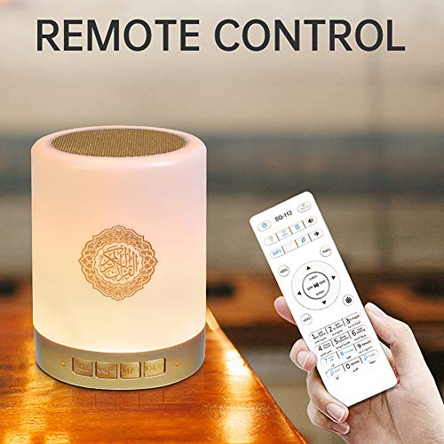 DASNTERED Bluetooth Speaker Koran Luidspreker, Afstandsbediening Draadloze Koran Touch LED Lamp Verstelbare Bluetooth… - Image 3