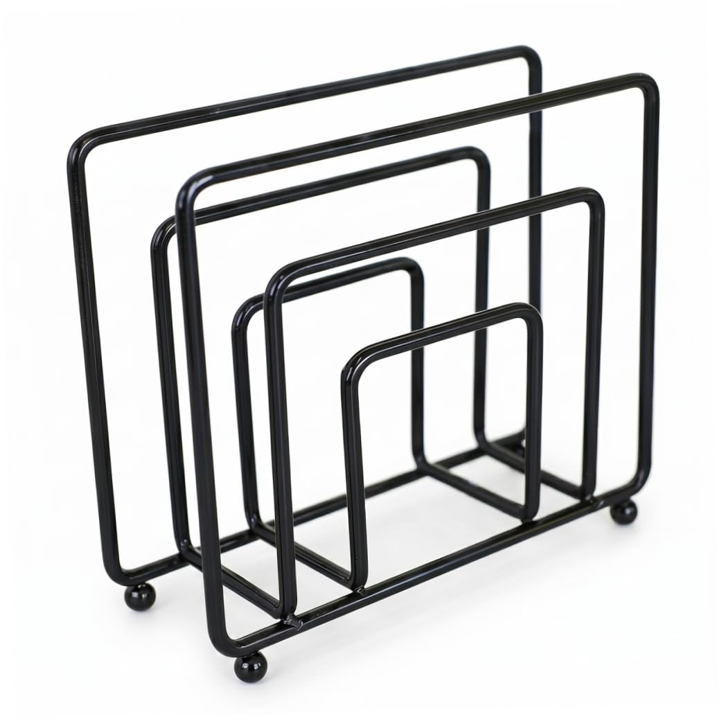 Ameble Square Black Iron Napkin Holder for Paper Napkins, Napkin Dispenser for Kitchen & Dining Tables, Rustic Farmhouse Tabletop Organizer, Cocktail Size