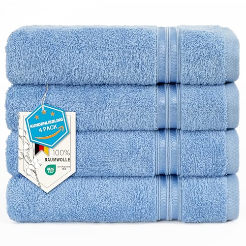 Hammetex Handtücher 4er Set 50x100 cm 100% Baumwolle Frottee